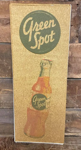 Green Spot Soda NOS Embossed SST Sign