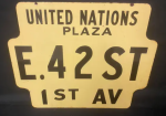 United Nations Double Sided Porcelain Sign