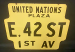 United Nations Double Sided Porcelain Sign