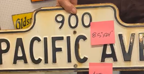 Pacific Avenue SSP Embossed Street Sign