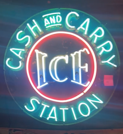 Cash and Carry ICE Station SST Added Neon Sign