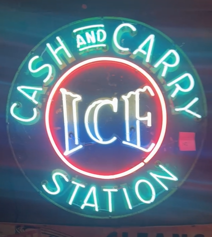 Cash and Carry ICE Station SST Added Neon Sign