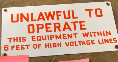 Unlawful to Operate the Equipment SSP Sign