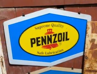 Pennzoil Safe Lubrication Plastic Sign