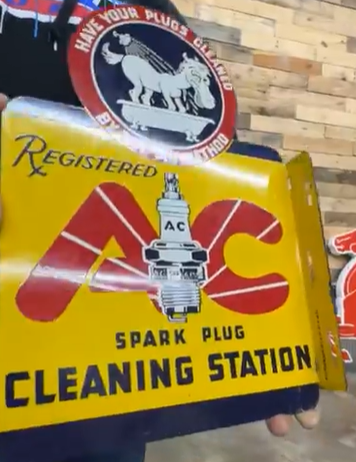 AC Spark Plug Cleaning Station DST Flange Sign