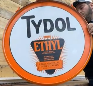 Tydol Gasoline with Ethyl 30 Inch DSP Orange Sign