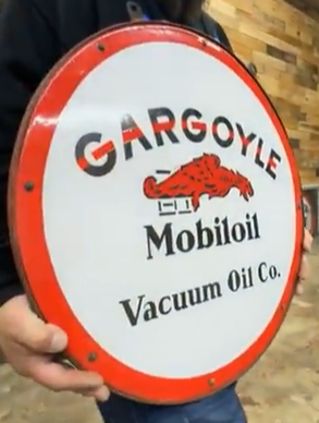 Gargoyle Mobiloil Vacuum Oil Company SSP Back-to-Back Signs