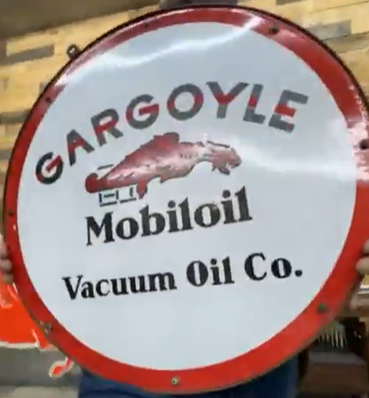 Gargoyle Mobiloil Vacuum Oil Company SSP Back-to-Back Signs