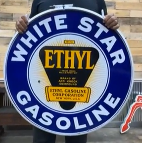 White Star Gasoline Ethyl DSP 30 Inch Sign