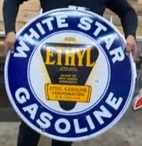 White Star Gasoline Ethyl DSP 30 Inch Sign