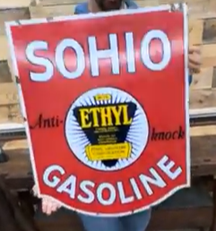 Sohio Gasoline with Ethyl DSP Shield Sign