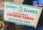 Cities Service National Charge Cards DST Flange Sign