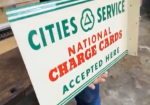 Cities Service National Charge Cards DST Flange Sign