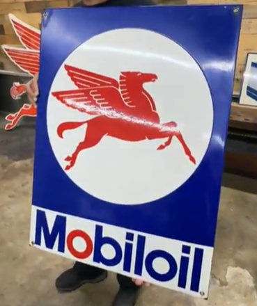 Mobiloil with Pegasus European SSP Self Framed Sign