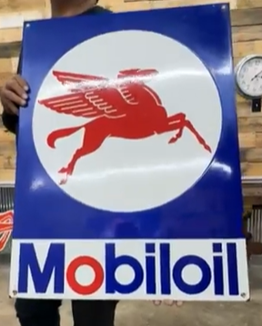 Mobiloil with Pegasus European SSP Self Framed Sign