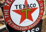 Texaco Motor Oil Black T DSP Flange Sign