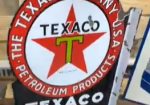 Texaco Motor Oil Black T DSP Flange Sign