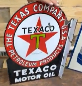 Texaco Motor Oil Black T DSP Flange Sign