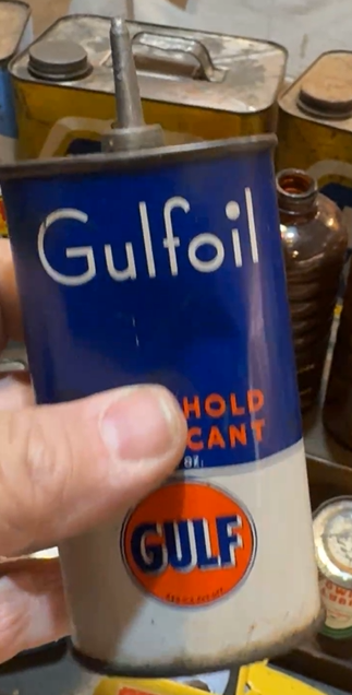 Gulf Gulfoil Household Lubricant SST Lead Top Oiler Can
