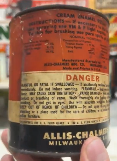 Allis-Chalmers Protective Enamel Paper Label Can