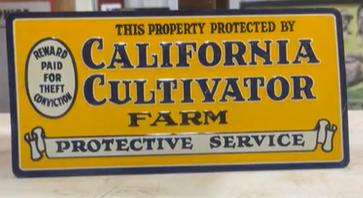 California Cultivator Farm Protective Service SST Embossed Sign