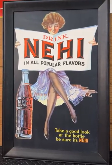 Drink Nehi in all Popular Flavors Newspaper Cardboard Sign