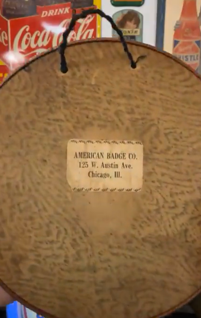 Bald Eagle Ginger Ale Celluloid Button Sign