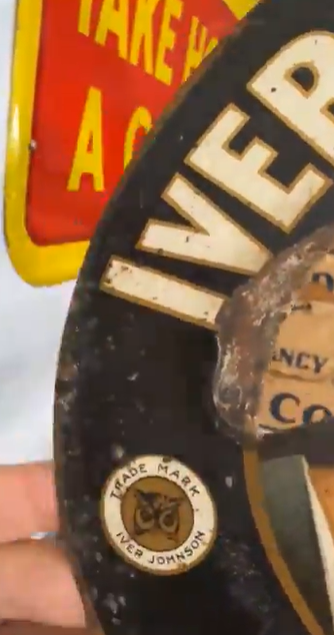 Iver Johnson Revolver Hammer the Hammer DST Hanging Sign