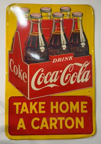 Coca-Cola Take Home a Carton Six-Pack SST Canadian Sign