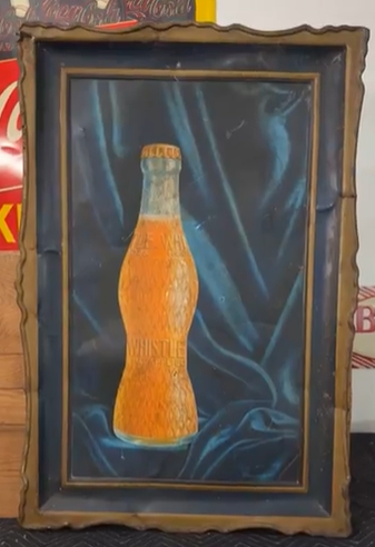 Whistle Orange Soda Shapely Style Bottle Portrait SST Self-Framed Sign