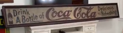 Drink a Bottle of Coca-Cola Oil Cloth 12 Foot Sign
