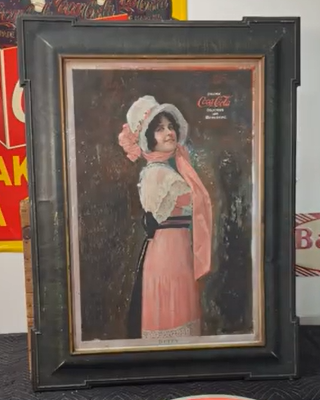 Coca-Cola Betty Delicious and Refreshing SST Self Framed Sign