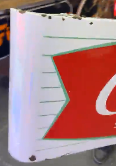 Coca-Cola Sign of Good Taste Teal Border SSP Sled Sign