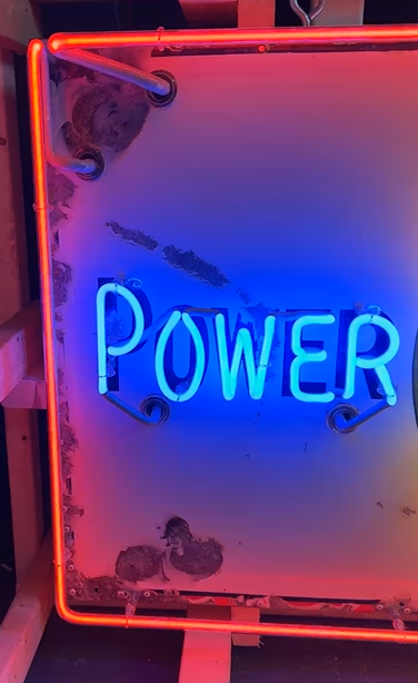 Red Crown Gasoline Power Mileage SSP 5 Foot Neon Sign