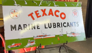 Texaco Marine Lubricants White T SSP Sign