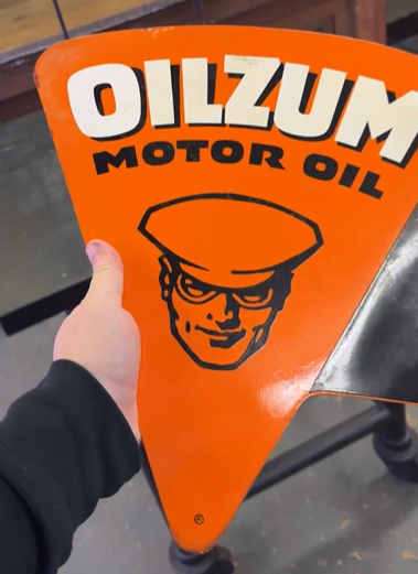 Oilzum Motor Oil with Oswald DST Flange Sign