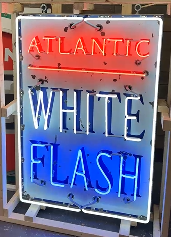 Atlantic White Flash Gasoline SSP with Added Neon Sign