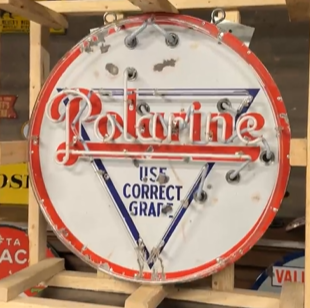 Polarine Motor Oil DSP Sign with Added Neon