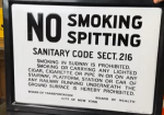 No Smoking Spitting City of New York Subway System SSP Sign