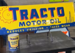 Tracto Motor Oil SST Embossed Sign with Quart Can