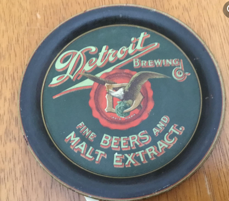 Rare Pre-Prohibition Tip Tray Detroit Brewing Co. Fine BEERS and MALT EXTRACT.