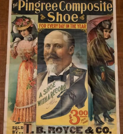 Pingree Composite Shoe Lithograph Two-Piece Poster Sign
