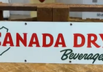 Canada Dry Beverages SSP Sign with Original Wood Packing Crate