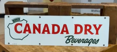 Canada Dry Beverages SSP Sign with Original Wood Packing Crate