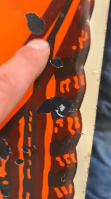 Orange Crush Flavor Guardian SST Ribbed Bottle Die Cut Sign