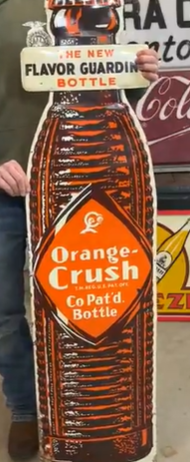 Orange Crush Flavor Guardian SST Ribbed Bottle Die Cut Sign