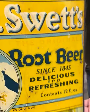 Dr. Swett’s Root Beer Die Cut SST Embossed Bottle-Shaped Sign