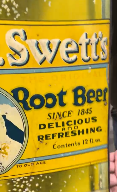 Dr. Swett’s Root Beer Die Cut SST Embossed Bottle-Shaped Sign