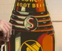 Dr. Swett’s Root Beer Die Cut SST Embossed Bottle-Shaped Sign