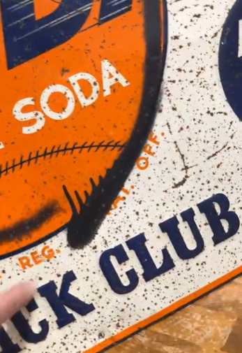 Speedball Orange Soda Warwick Club SST Embossed Sign